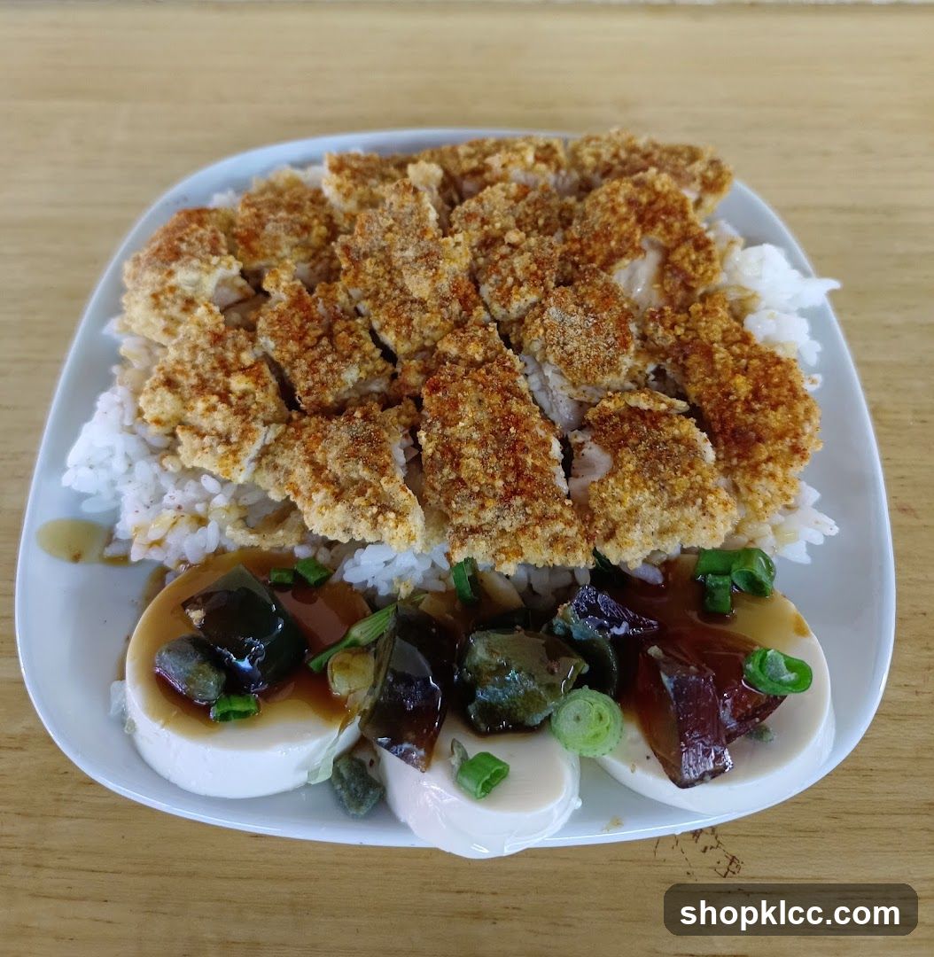 Katsu Rice Bowl with Egg and Pickles