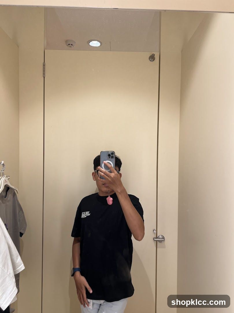 Person in a fitting room