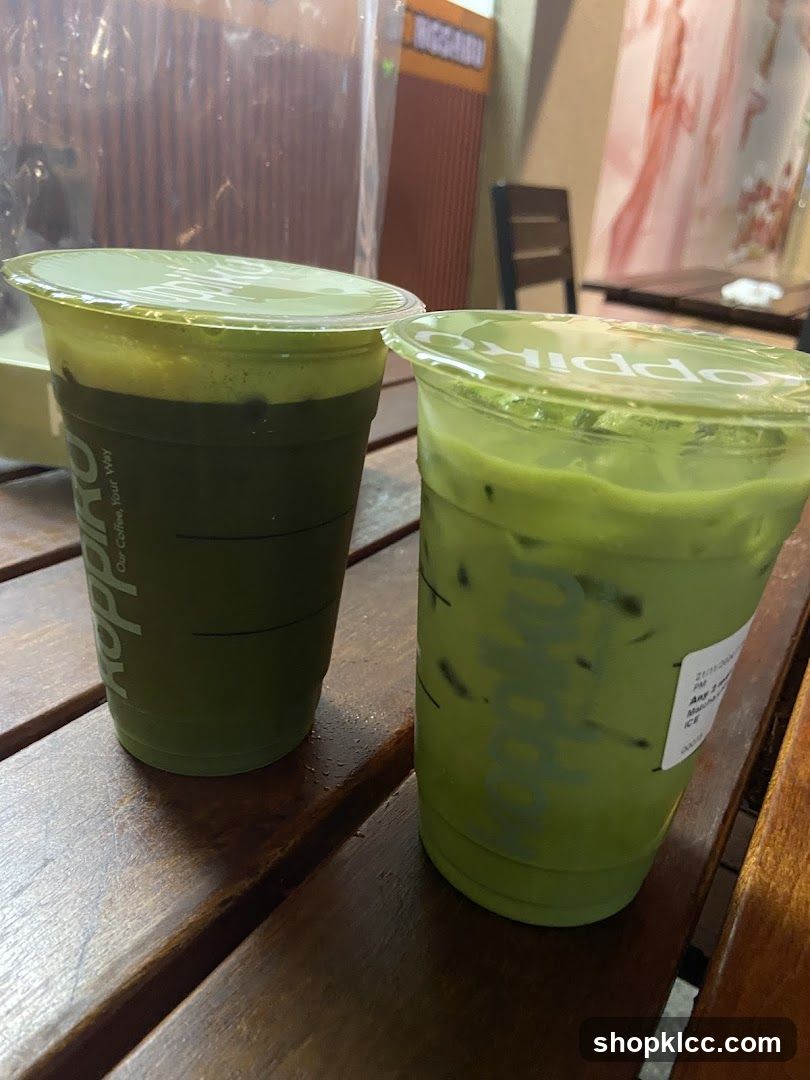 Two Iced Matcha Drinks