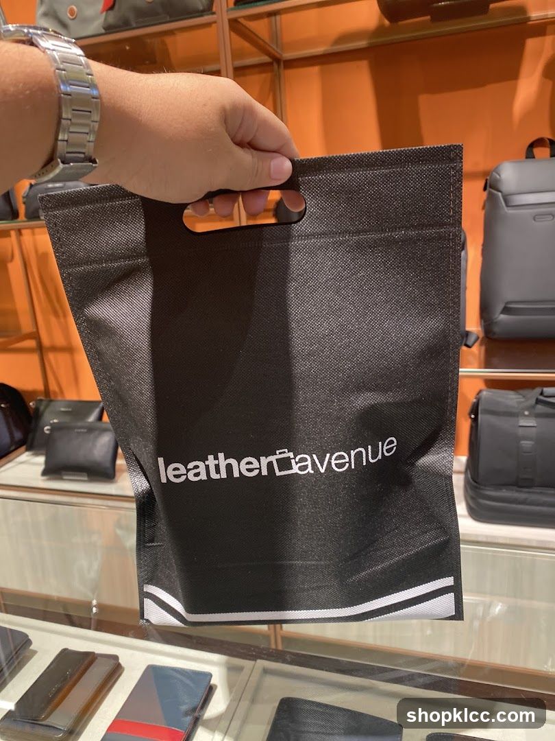 Shopping Bag with Leather Avenue Logo