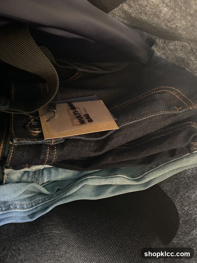 Folded Jeans with Tag