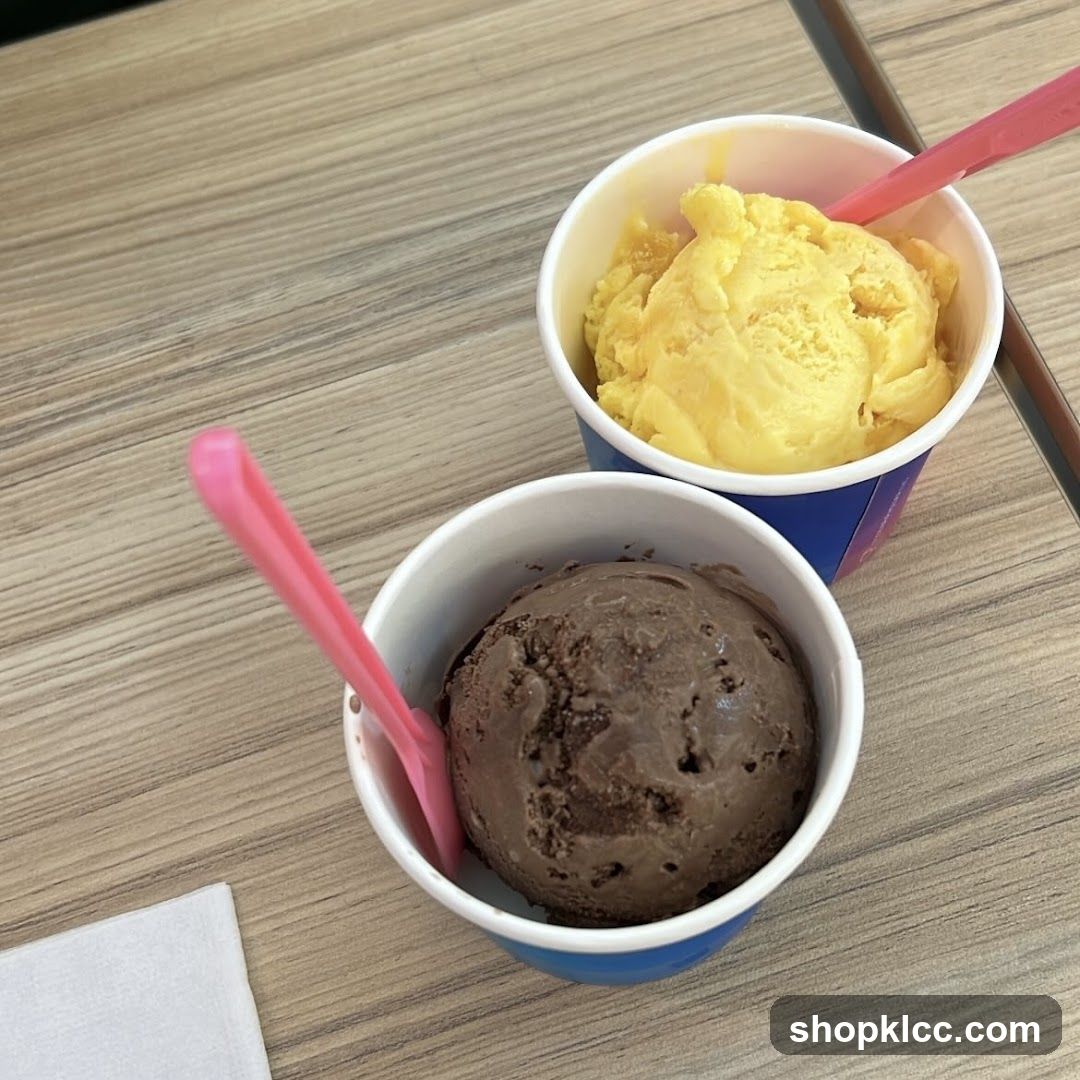Two scoops of ice cream