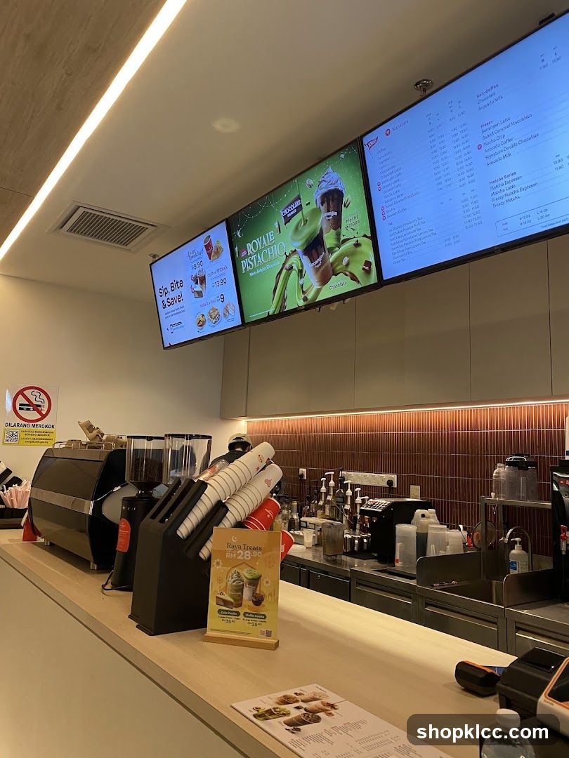 Cafe Counter with Digital Menu Boards