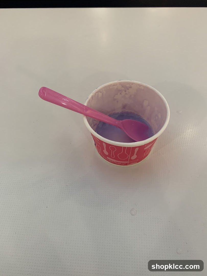 Ice cream cup with spoon