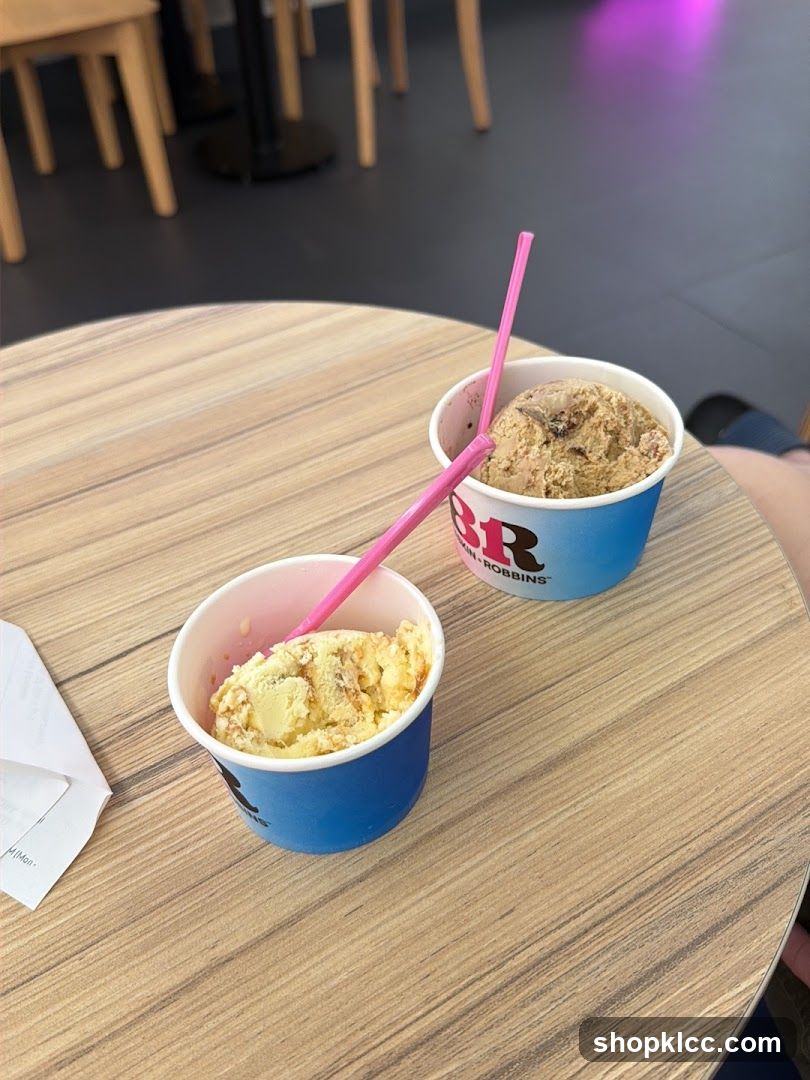 Two cups of ice cream