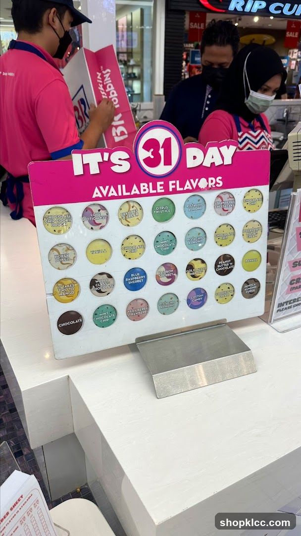 Baskin Robbins Ice Cream Flavors Display