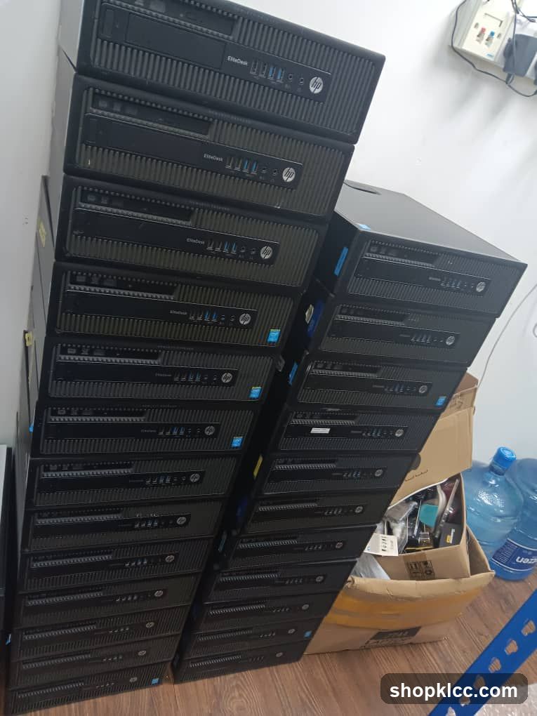 Stack of HP EliteDesk Computers