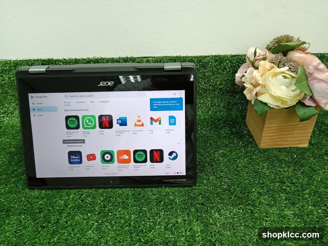 Acer Laptop Displaying Google Play Store