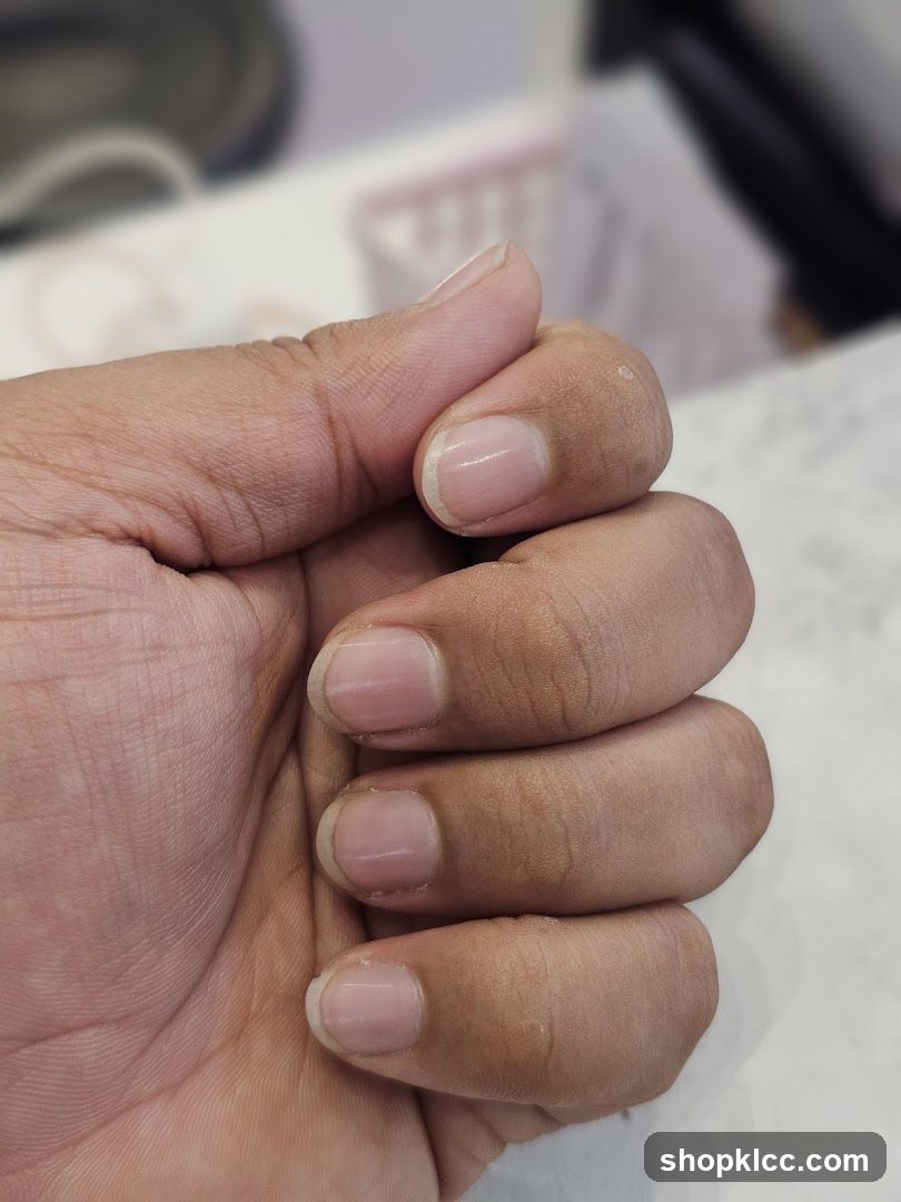 Hand with clean nails