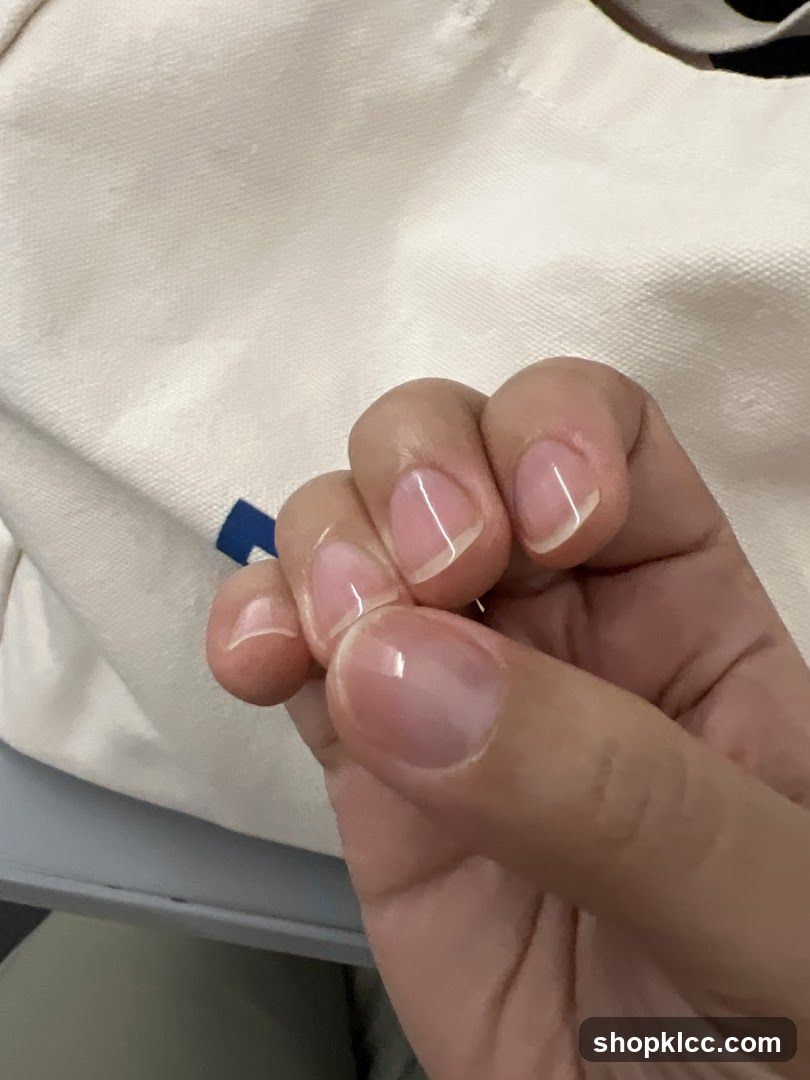 Hand with manicured nails