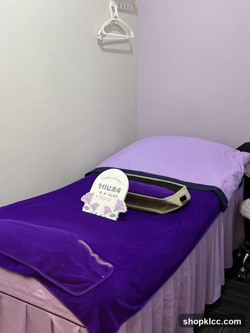 Sanitized Bed in Spa Room
