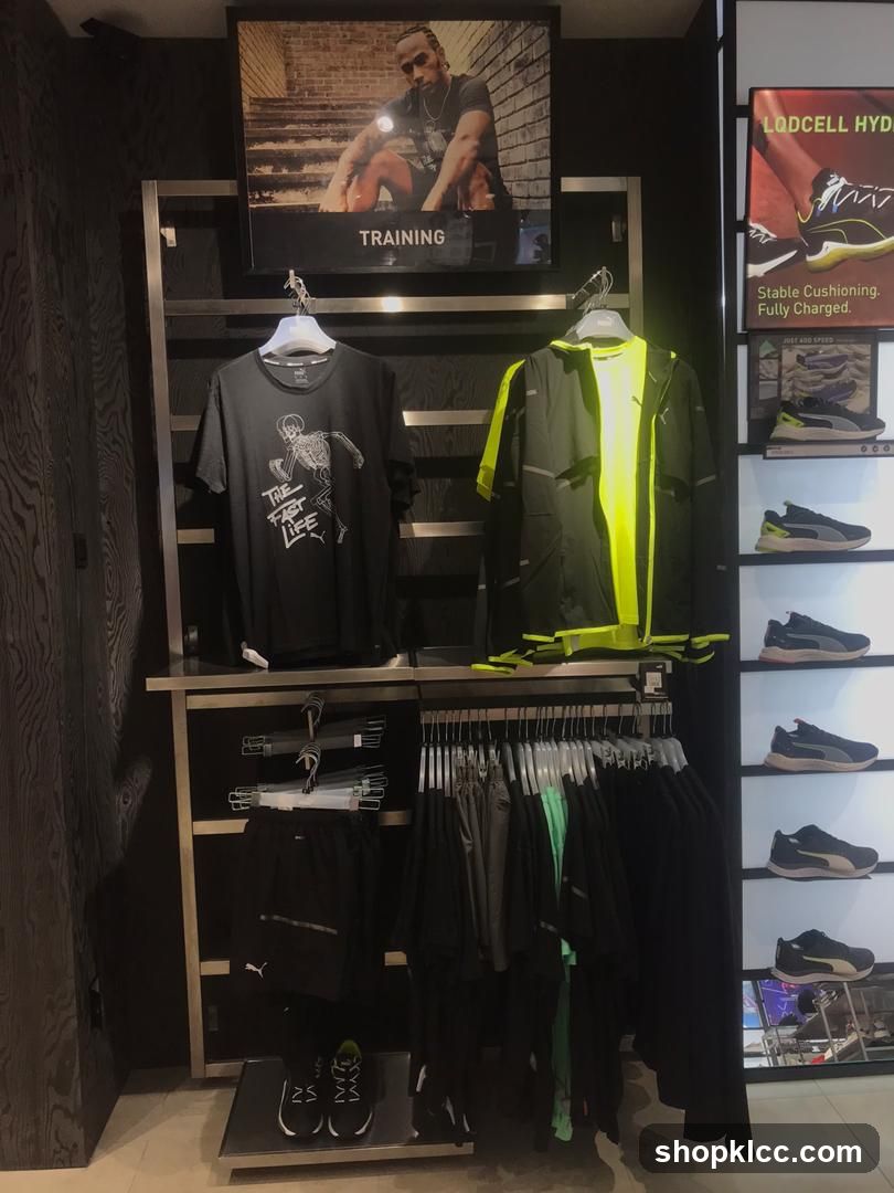 Puma Training Apparel and Footwear Display