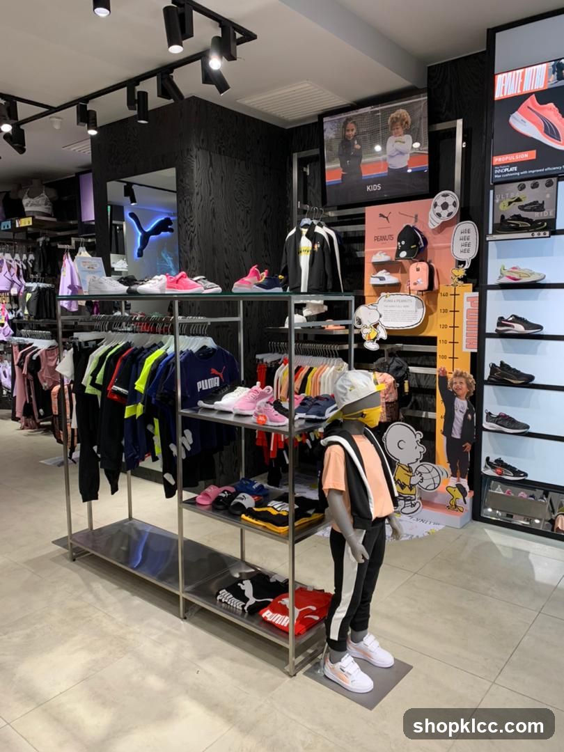 Puma Kids Apparel and Footwear Display