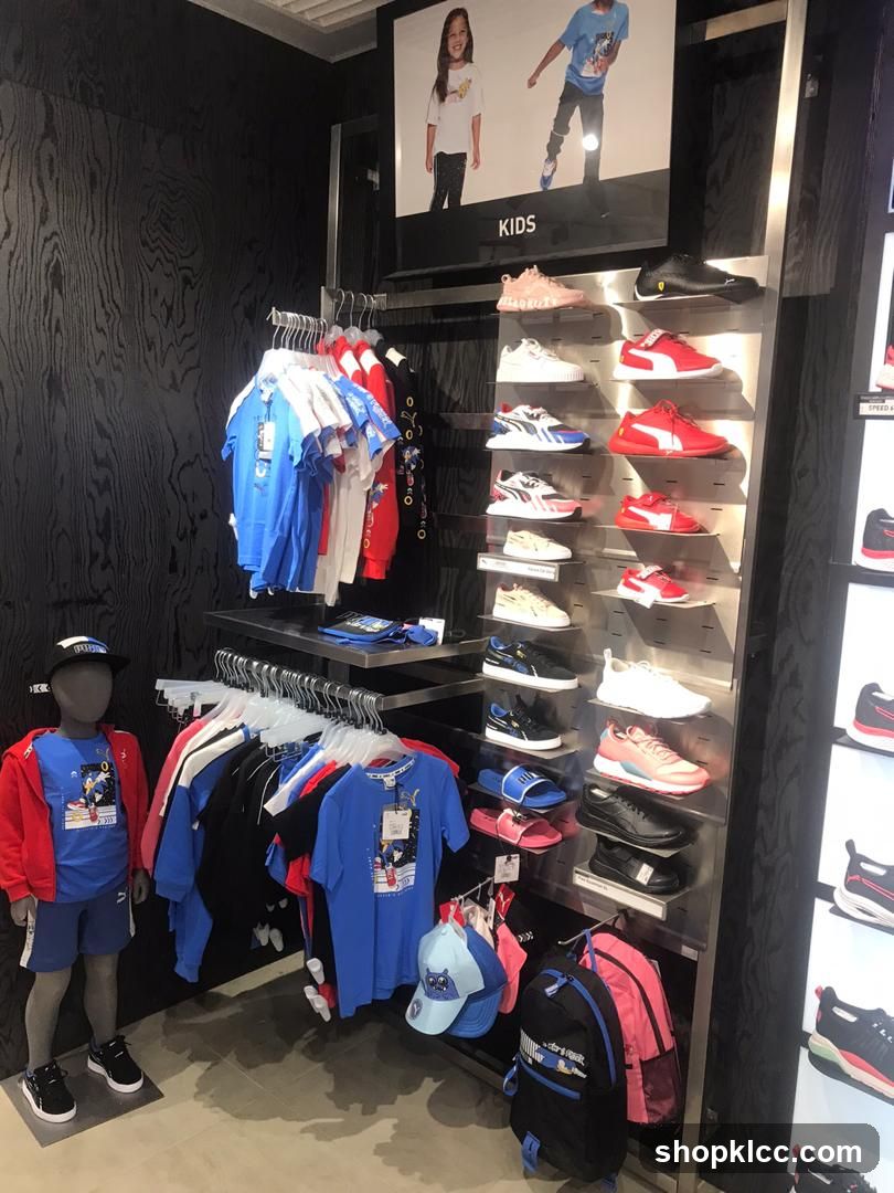 Kids' Apparel and Footwear Display