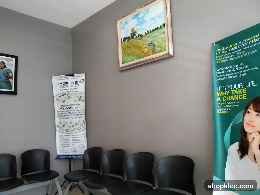 Waiting Room Interior with Hygiene and Health Posters