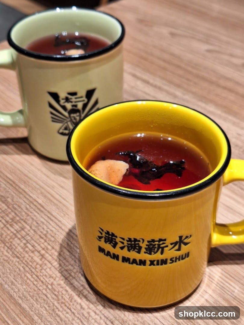 Two mugs of herbal tea
