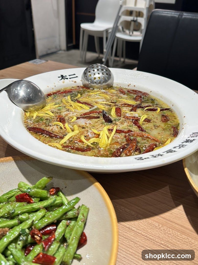 Spicy Fish Dish and Green Beans