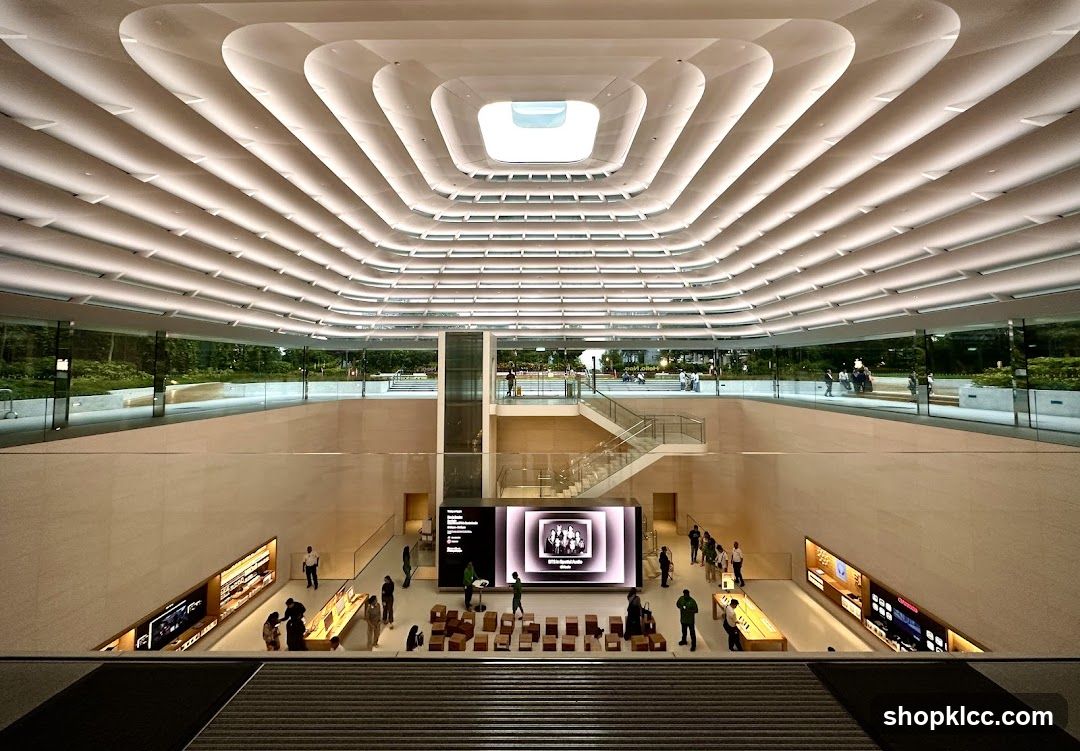 Modern Interior with Display Screens and People