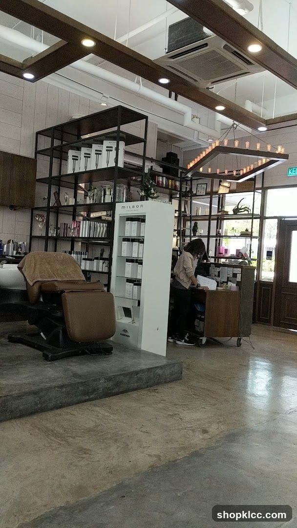 Salon Interior with Products and Staff