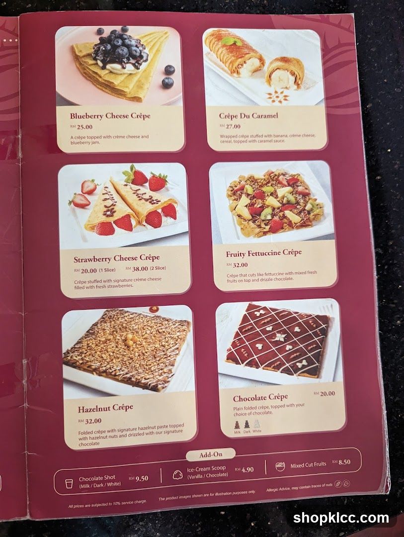 Crepe Menu