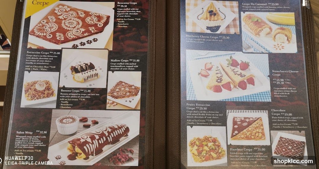 Crepe Menu