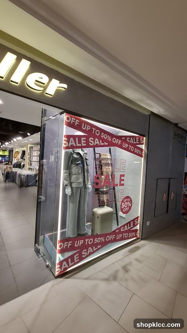 Store Window Display with Sale Signs