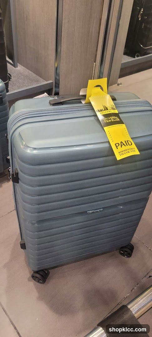 Luggage with a yellow tag