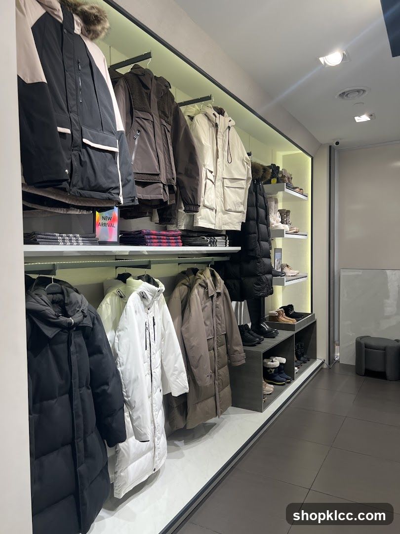 Winter Coats and Shoes Display