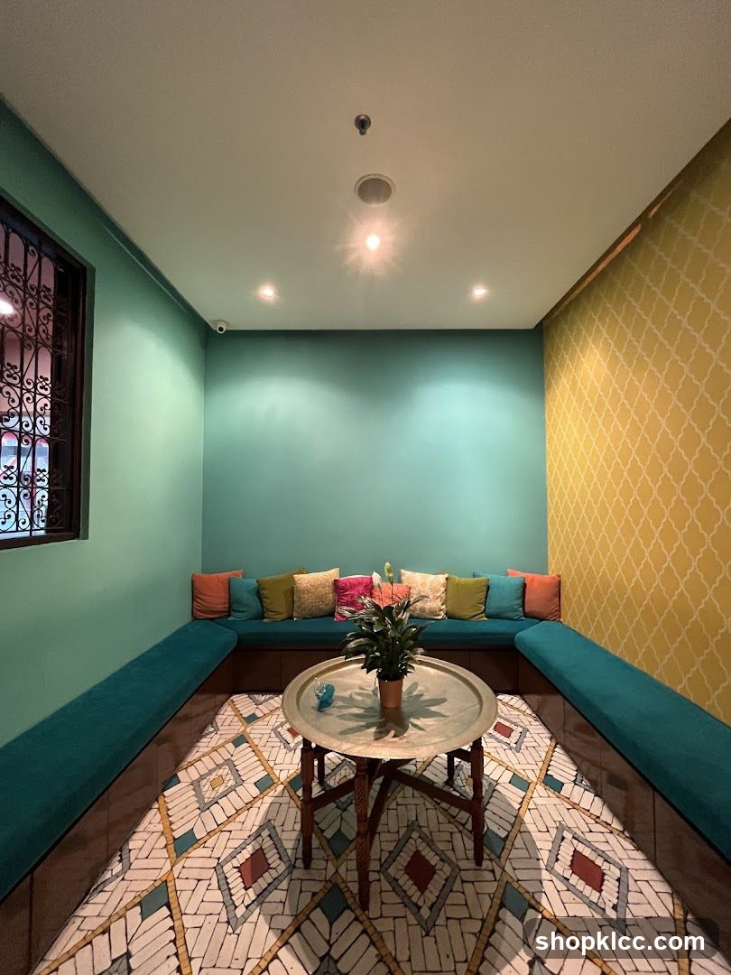 Moroccan-style seating area