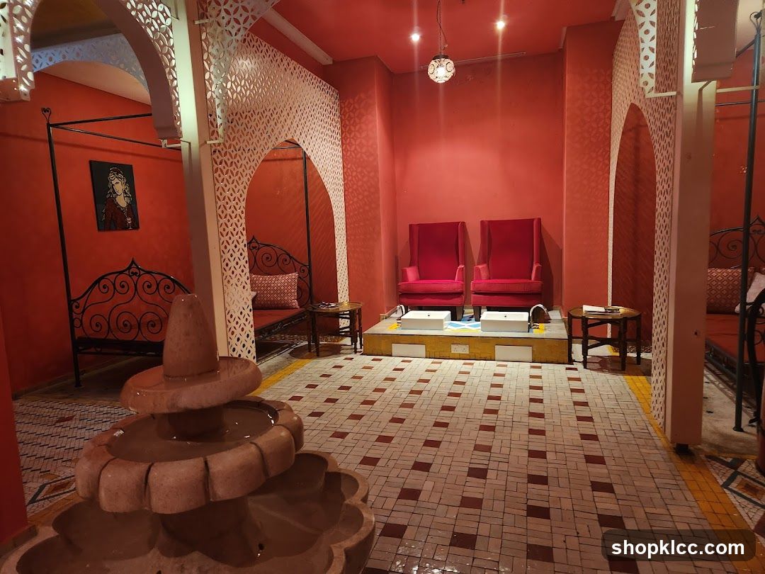 Moroccan-style spa waiting area