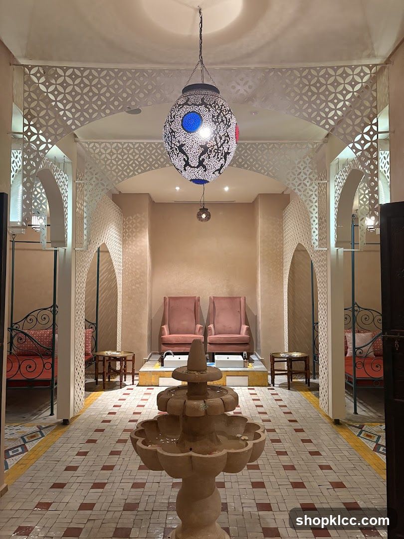 Spa Interior with Fountain and Seating