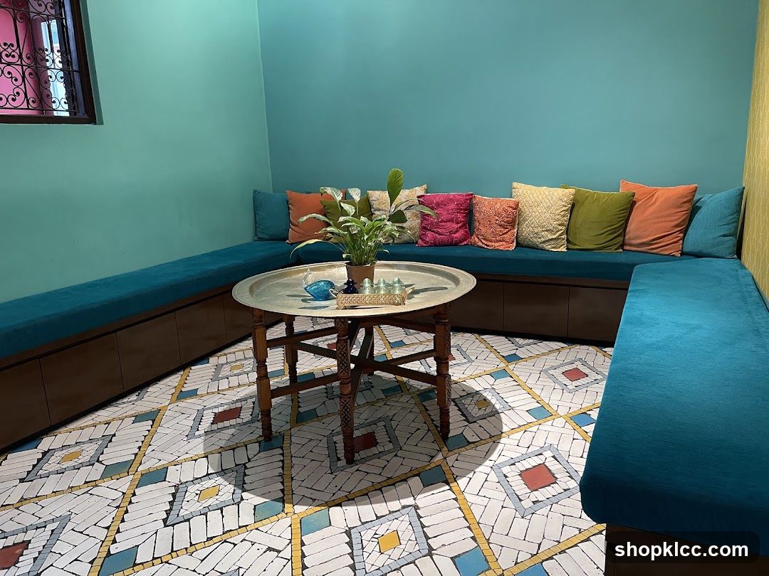 Moroccan-style seating area
