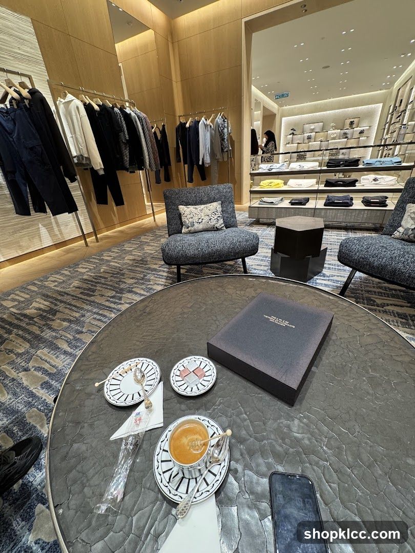 Luxury Store Interior with Coffee and Pastries