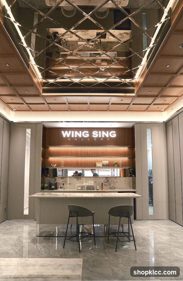 Modern Gallery Interior with Bar Seating