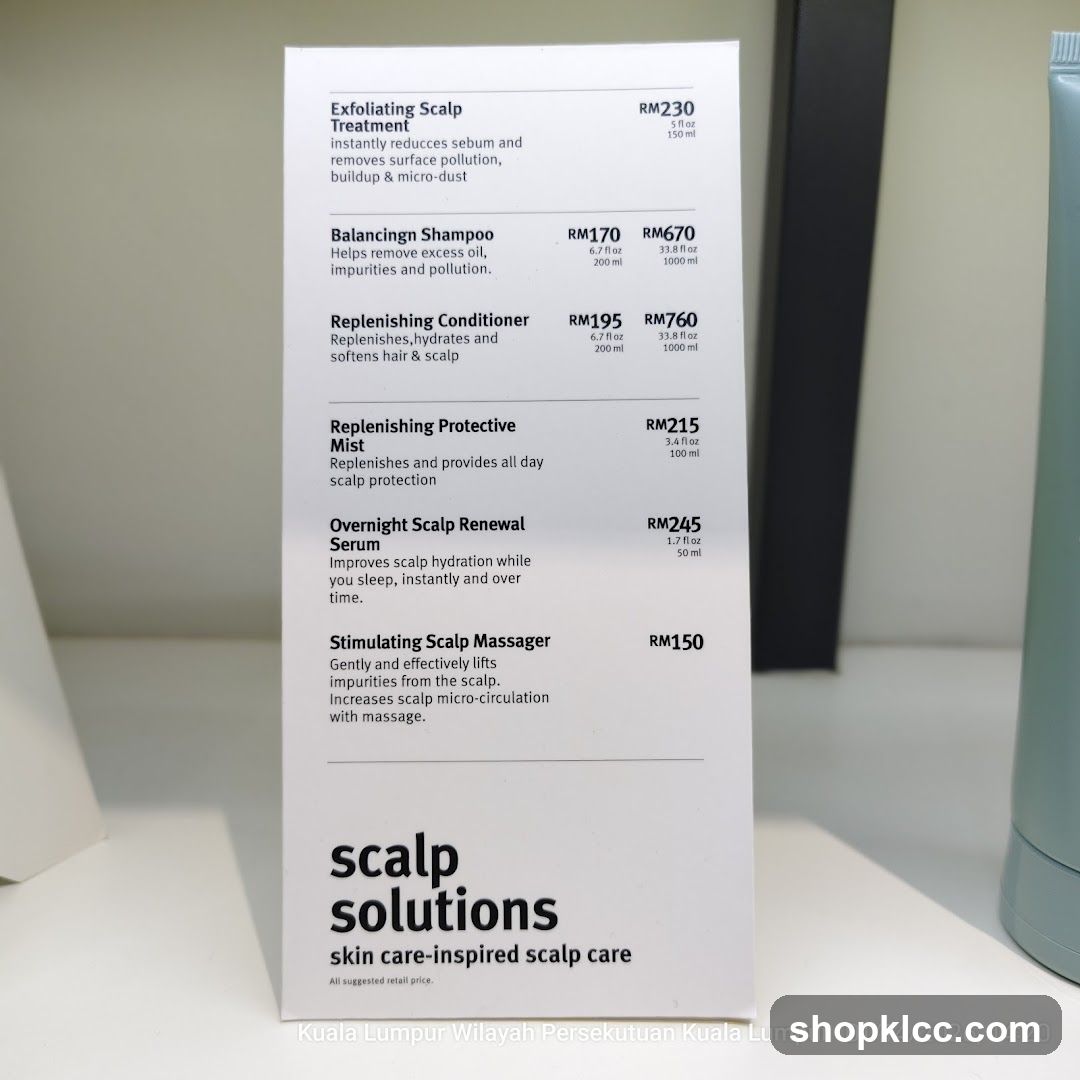 Scalp Solutions Menu