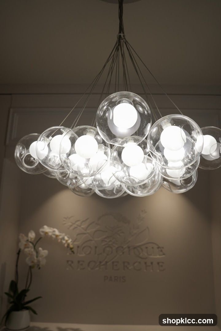 Chandelier and wall decor