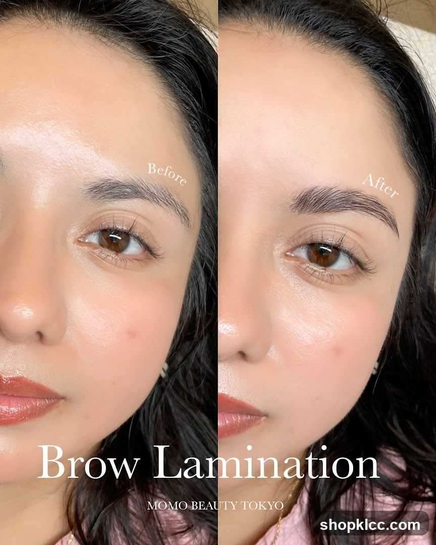 Brow Lamination Before and After