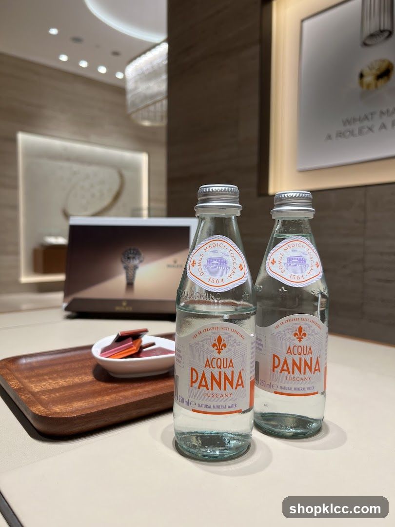 Acqua Panna Bottles and Accessories Display