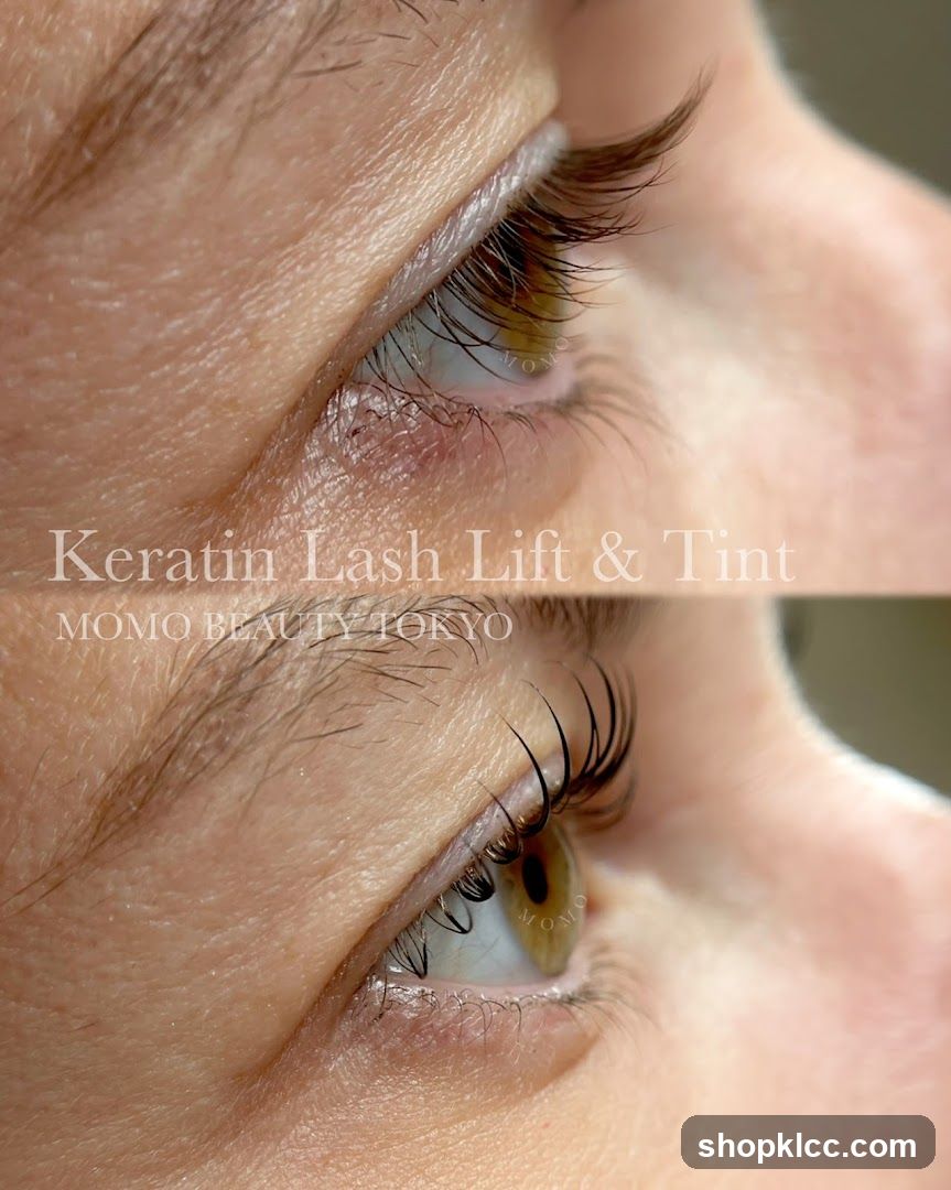 Before and After Keratin Lash Lift & Tint