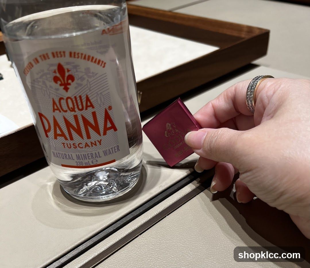Acqua Panna bottle with small red box