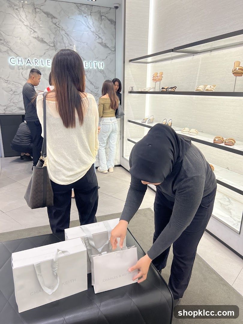 Shoppers in a Charles & Keith Store