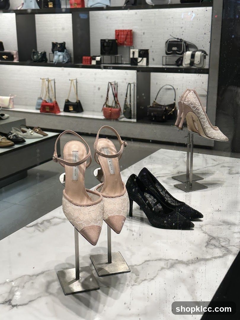 Display of Women's Shoes and Handbags