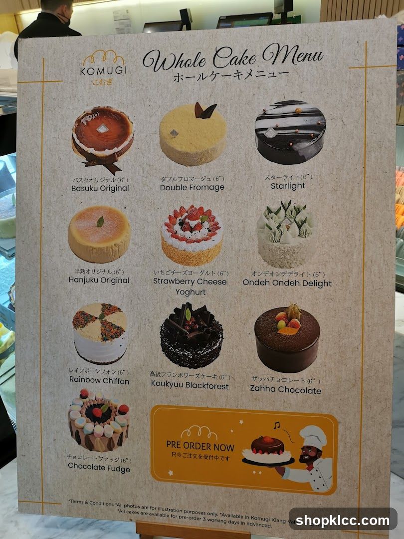 Whole Cake Menu