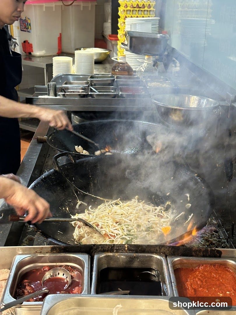 Cooking Noodles in Wok