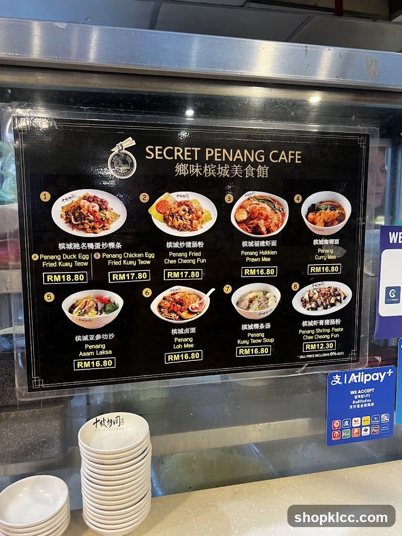 SECRET PENANG CAFE Menu