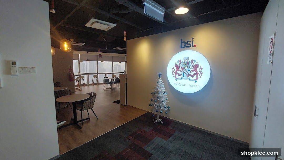 Office Interior with BSI Logo