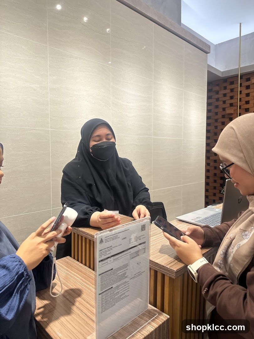 People at a counter