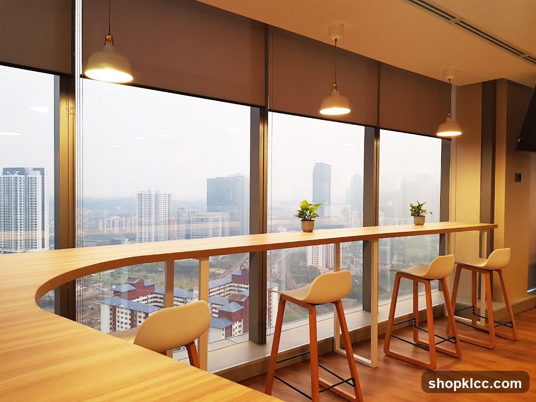Modern Office Break Area with City View