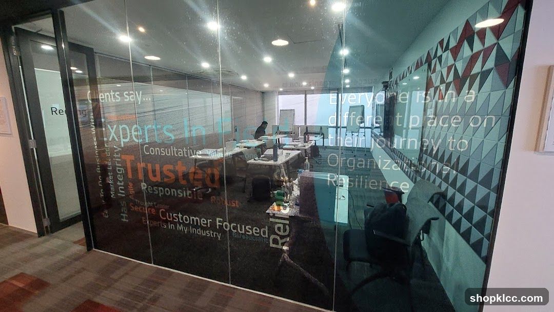 Office Interior with Motivational Text
