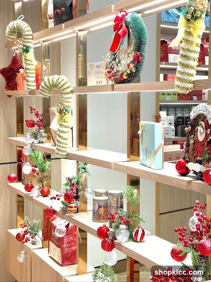 Christmas Decorations on Shelves